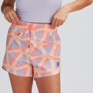 BACKCOUNTY Athletic 3.5" River Shorts Elastic Waistband Orange Lavender Purple M